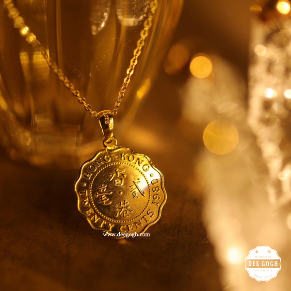 22k gold coin pendant