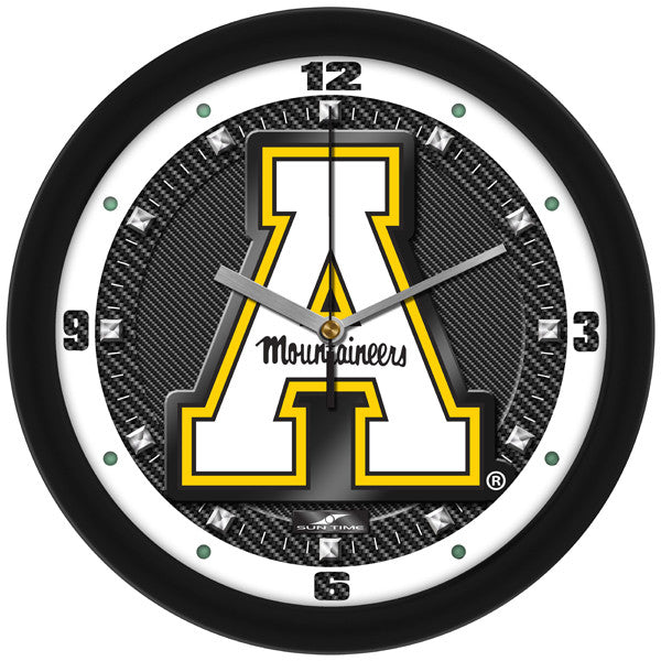 NCAA Appalachian State Mountaineers-Carbon Fiber Textured Wall Clock