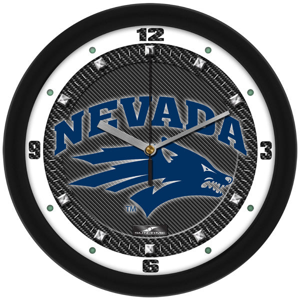 NCAA Nevada Wolfpack-Carbon Fiber Textured Wall Clock