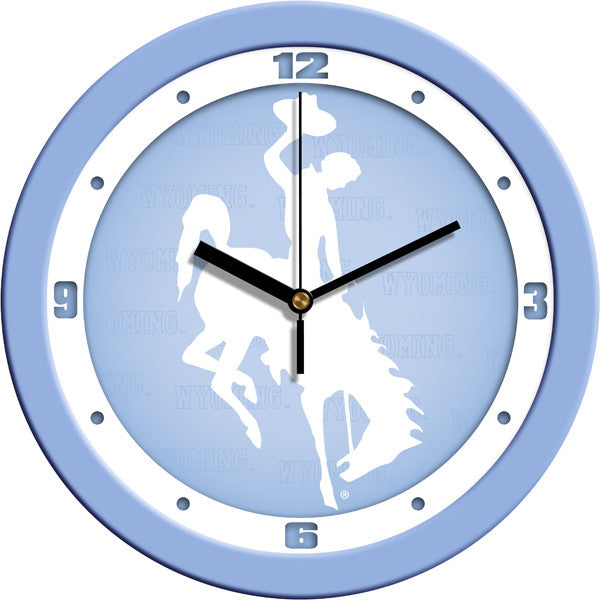 NCAA Wyoming Cowboys-Baby Blue Wall Clock