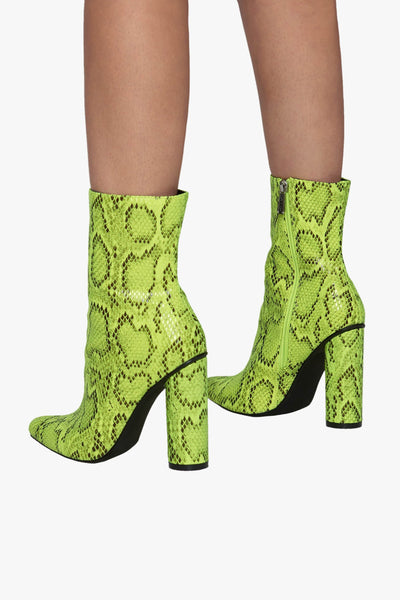 lime green snakeskin boots