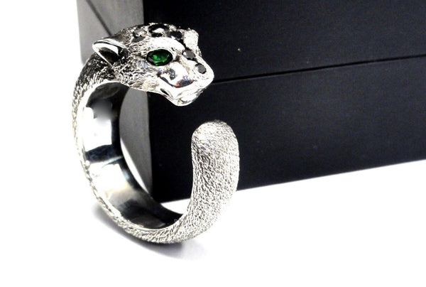 white gold panther ring