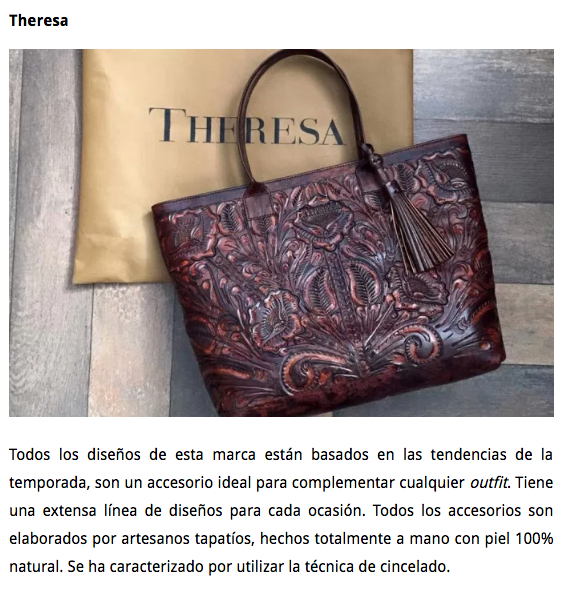 Talento mexicano plasmado en sofisticados bolsos by The – Theresa bags