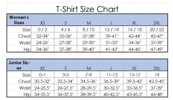 One Plane Jane size charts