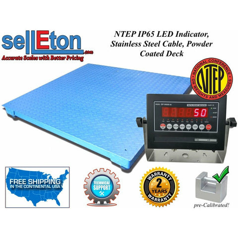 NEW NTEP (Legal) Industrial warehouse 40" x 40" Floor scale pallet 5000 x 1 lb - SellEton Scales