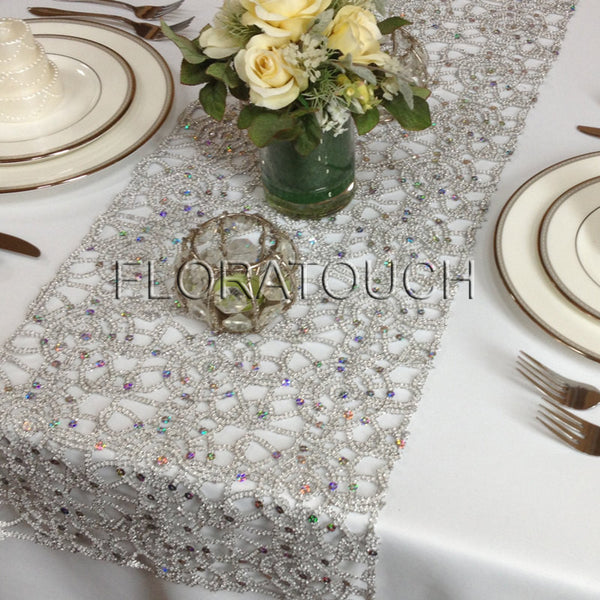 silver table runner