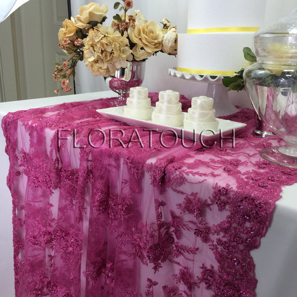 pink lace tablecloth
