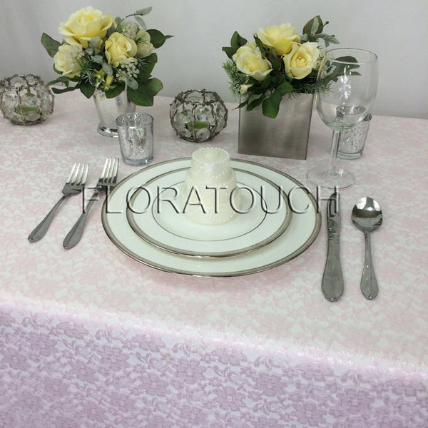 light pink lace tablecloth