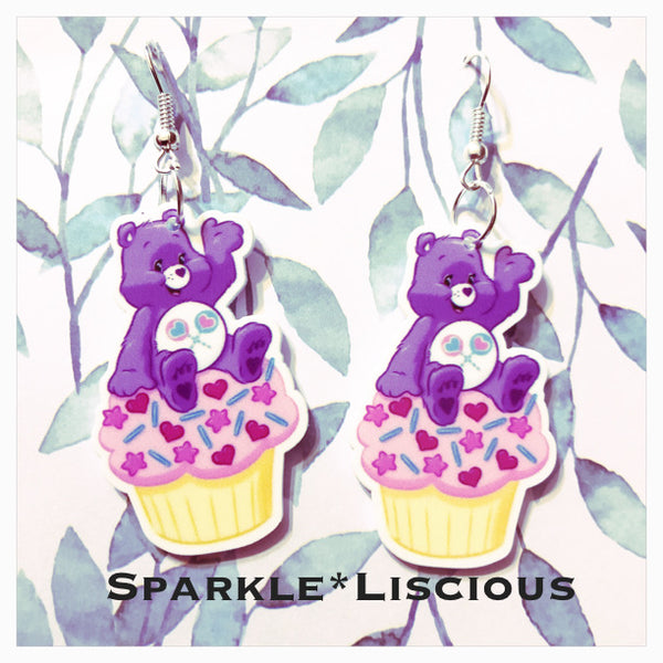 Care bear cupcake earrings