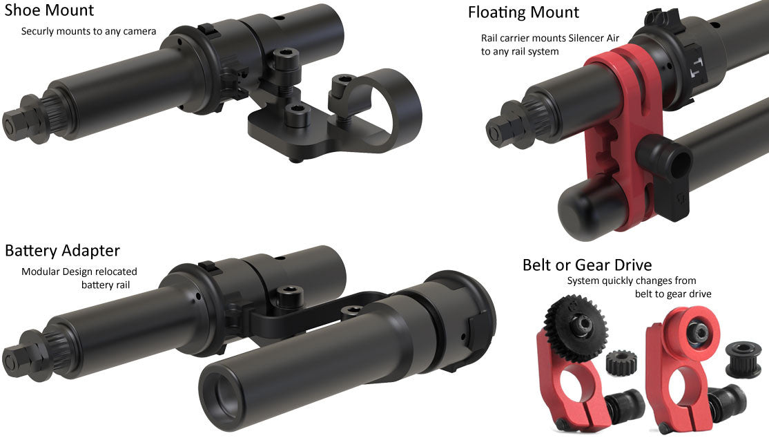 Silencer Air Follow Focus Mounting options for the system