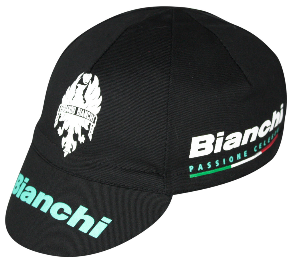 White x Blue PACE Bianchi Euro Cycling Bicycle Cap Hat 