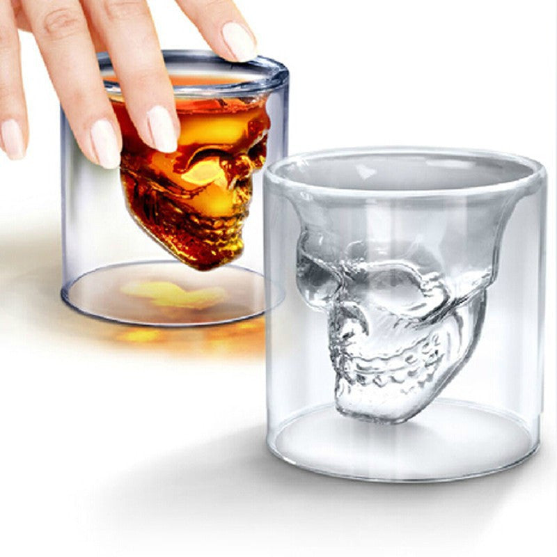 Double Wall Doomed Crystal Skull Glass - SK Collection