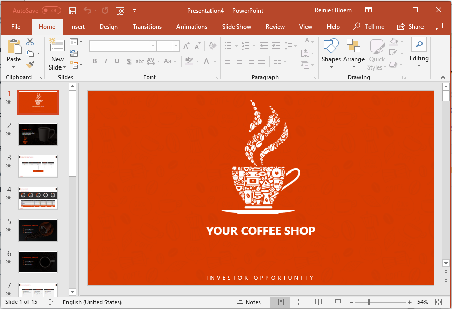 Coffee shop presentation template