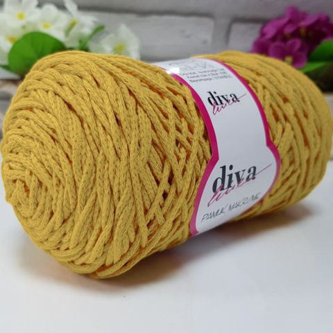 Diva İnce Cotton Makrome Hardal