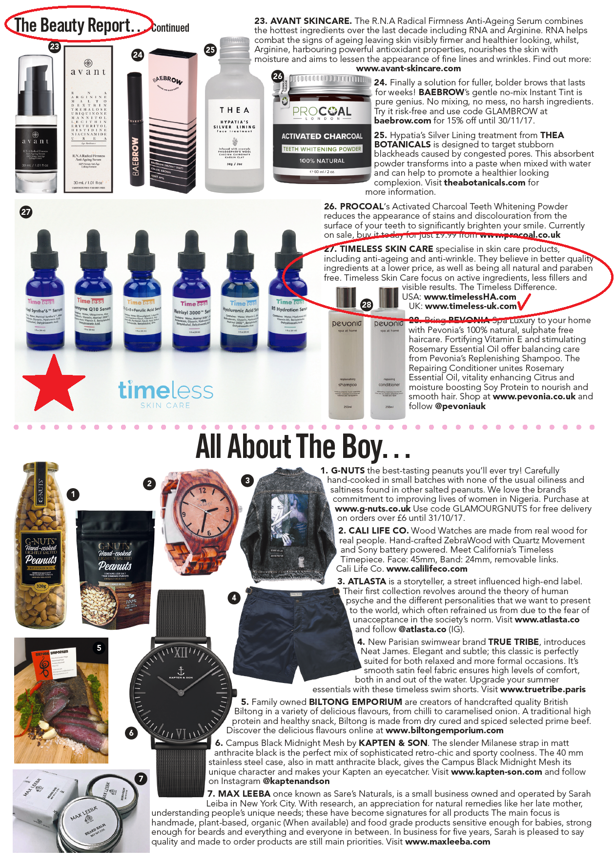 Timeless UK is in the Glamour magazine's October Beauty report! Check it out!