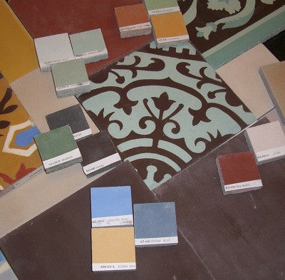 Cement Tile with Color Chips