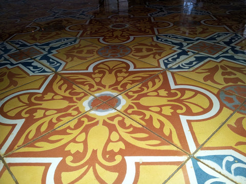 Close-up of Cuban Heritage Cement Tile Design CH110-3B