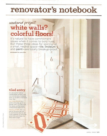 Domino Magazine April 2008 Features Cuban Tile