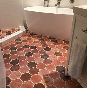 Rustic Hexagon Tiles from the Arabesque Collection (Douro Red Blend)