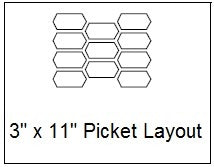 3"x11" Picket Layout Line Drawing