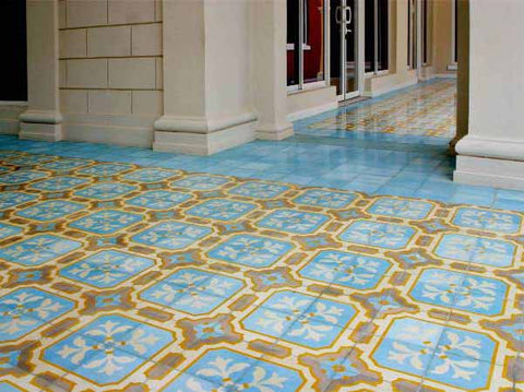 The beauty of cement tile belie their strength for commercial applications