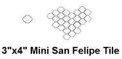 Clay Arabesque 3"x4" Mini San Felipe Tile