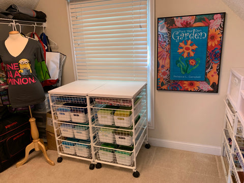 Fabic reorganization Ikea containers