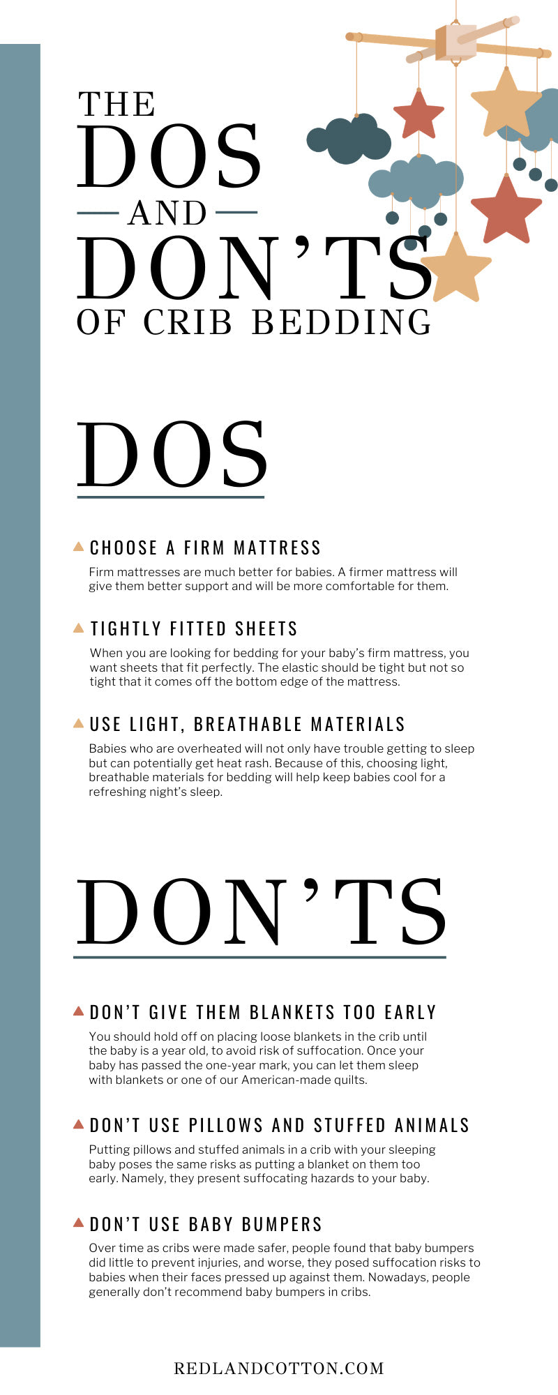 The Dos and Don’ts of Crib Bedding infographic