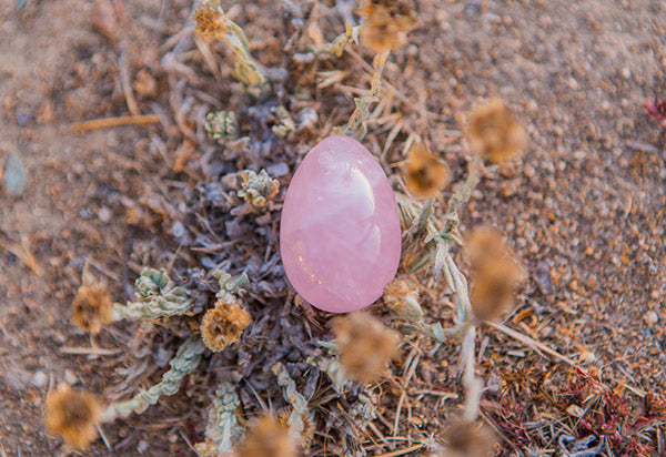 beautiful rose quartz yoni egg