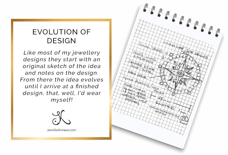 Compass Jewellery Design Evolution - Compass Pendant from Jennifer Kinnear