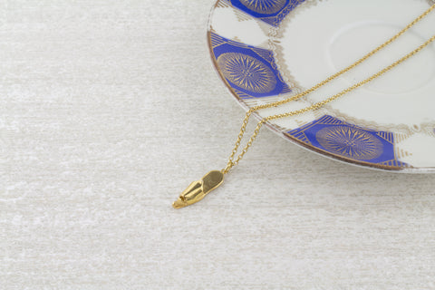 gold plated slipper necklace