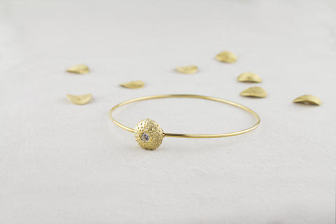 gold plated sea urchin bangle