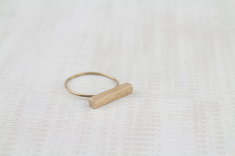 gold plated block ring