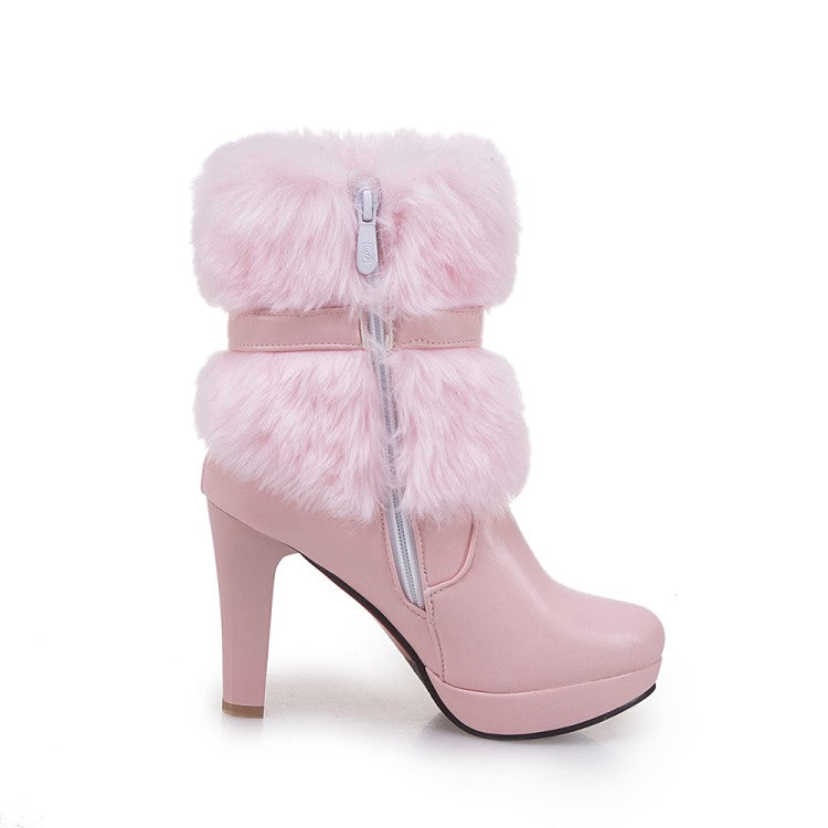 pink fuzzy heels