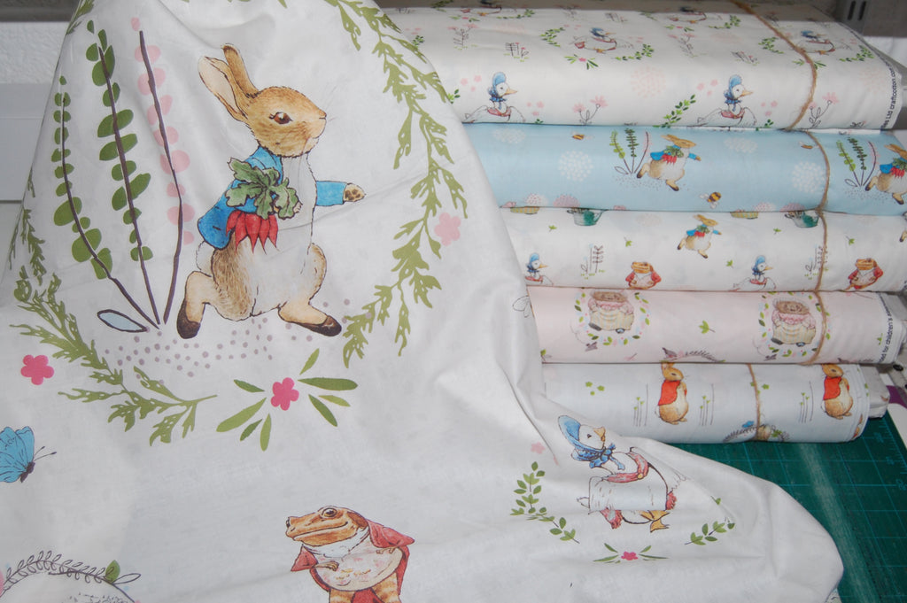 Panel Fabric Cushion Craft Quilting Peter Rabbit And Jemima