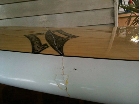 Cracked Dinged Hard Stand Up Paddle Board 