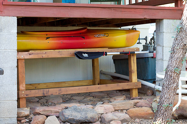 Kayak under deck