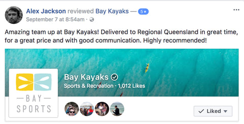 Bay Kayaks Facebook Kayak Customer Review
