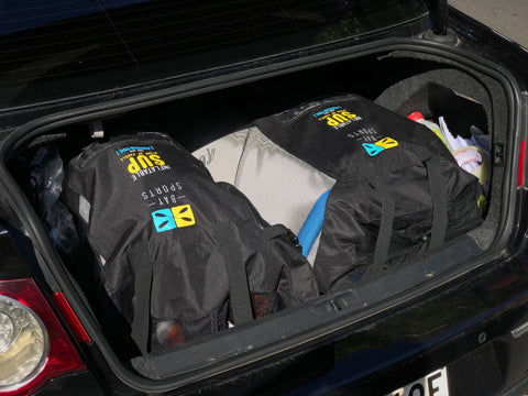 SUP STorage in boot of car Bay Sports