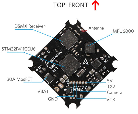 F4 Brushed Flight Controller (DSMX Rx + OSD)