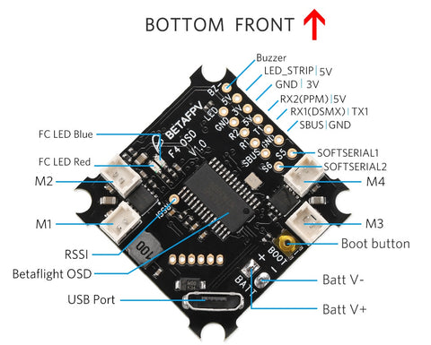 F4 Brushed Flight Controller (Frsky Rx / No RX)