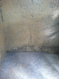 Cistern cleaning example - no more mud, nice and clean after!