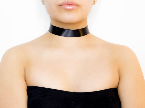 black satin choker