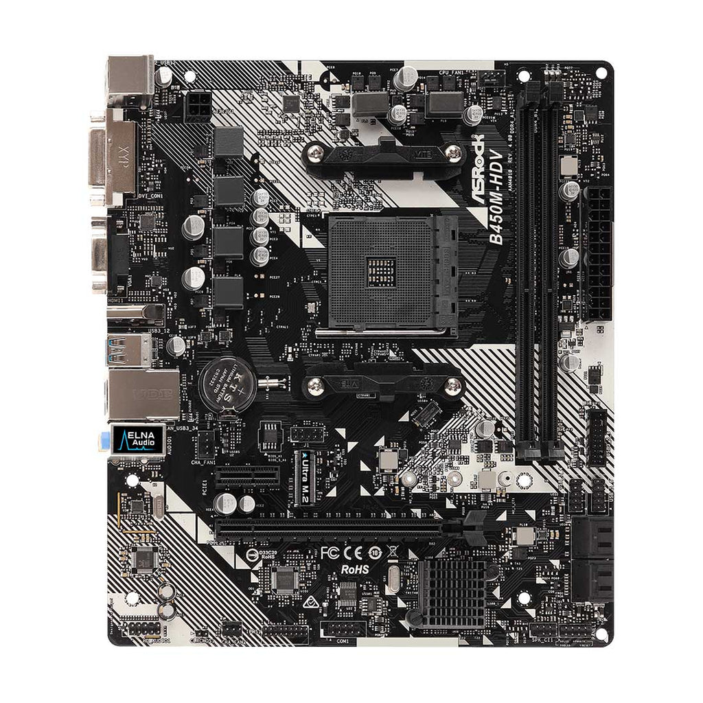 ASRock B450M-HDV R4.0 AMD AM4 M-ATX Motherboard with M.2 Full Spike