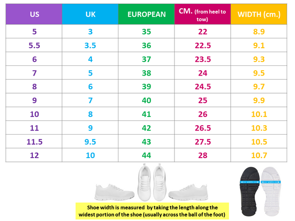 WOMEN'S SNEAKERS SIZE CHART - Your 