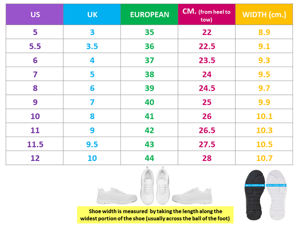 women's footwear size chart