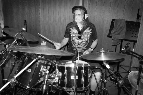 Rodney Matthews recording drums