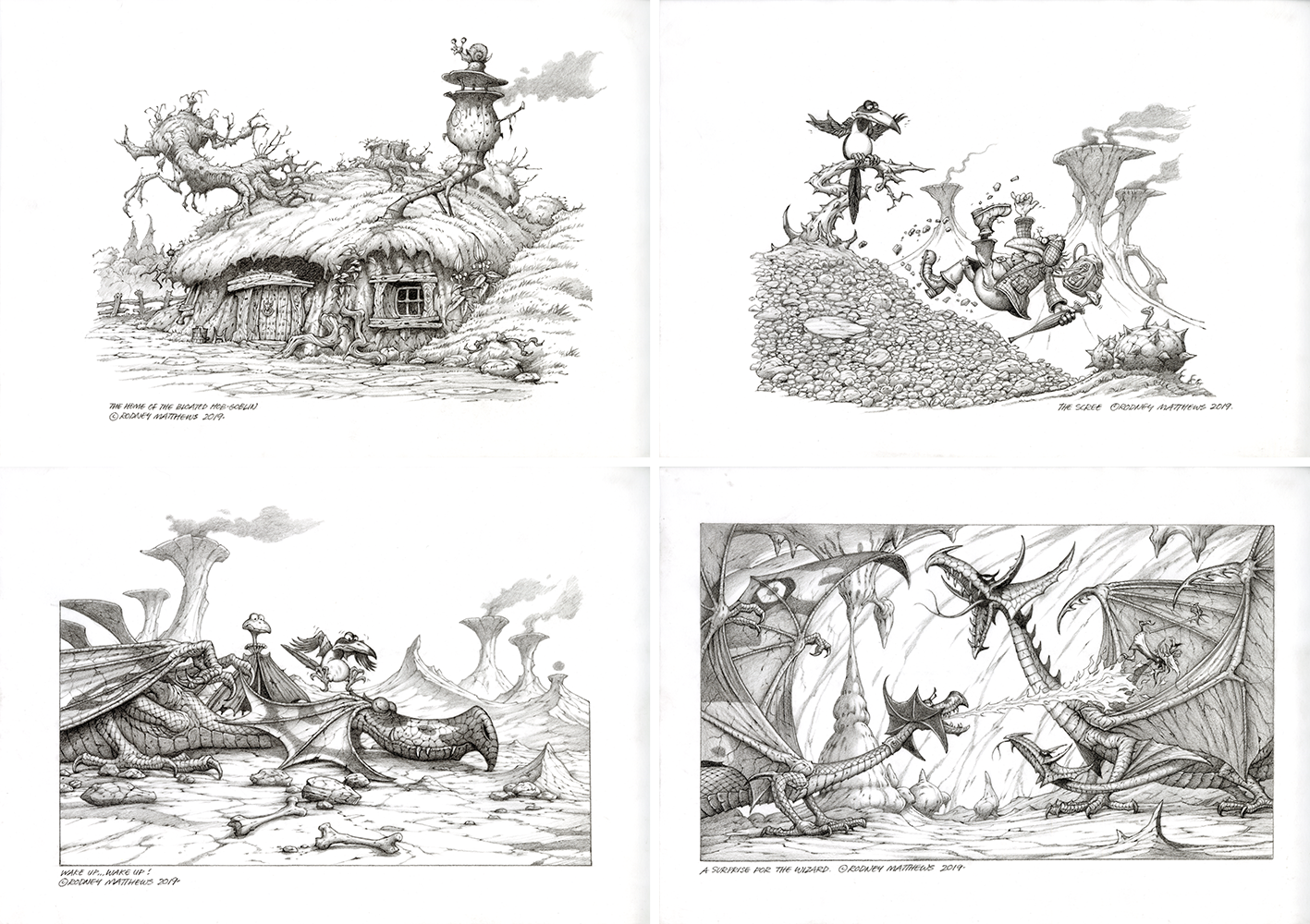 Oddney's Otherland Collection of Pencil Drawings by Rodney Matthews
