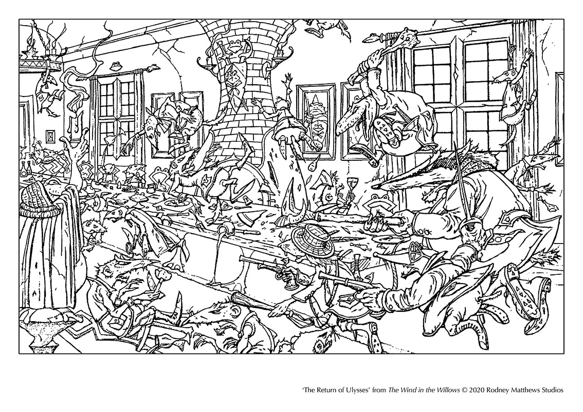 Free 'The Return of Ulysses' Colouring Sheet © 2020 Rodney Matthews Studios