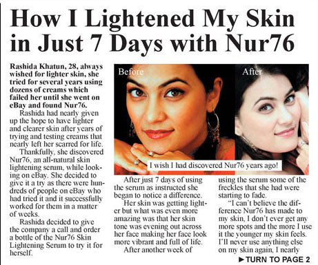 Nur76 how i lightened my skin in just 7 days with Nur76